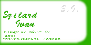 szilard ivan business card