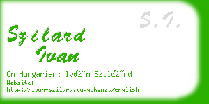 szilard ivan business card